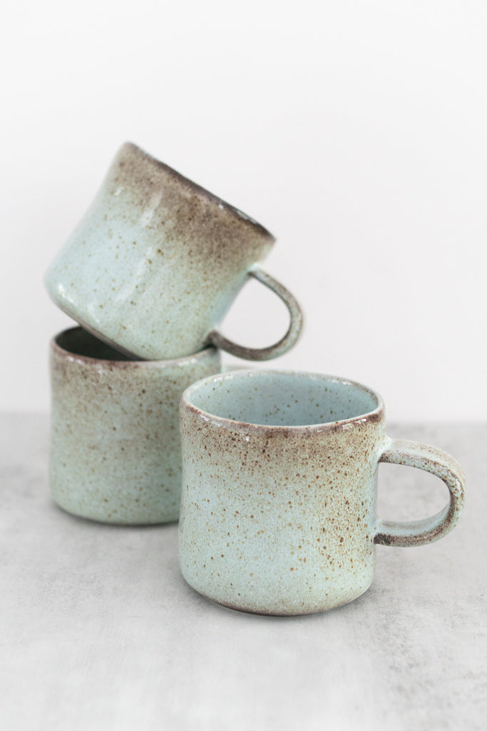 Stoneware Mug With Handle, Stoneware Coffee Mug, Pottery Mug Handmade ,  Blue Mug Speckled, Handmade Pottery Mug. 