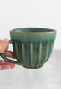 Elegant Fluted Green Stoneware Mug