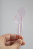 Set of 2 Rose Colored Glass Coffee Spoons