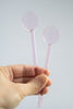 Set of 2 Rose Colored Glass Coffee Spoons