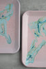 Pink Marbled Enamelware Tray