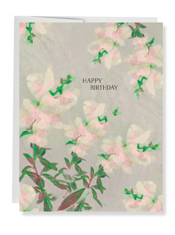 Happy Birthday Greeting Card with Snapdragon Art