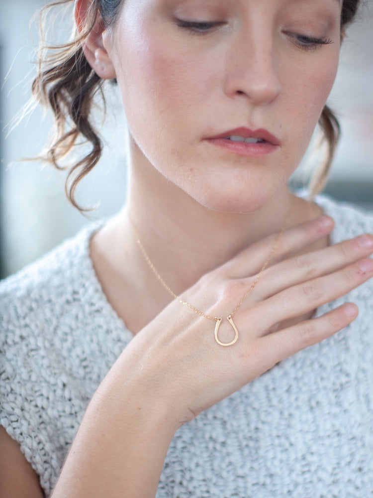 Horseshoe Lucky Necklace - Gather Goods Co - Raleigh, NC