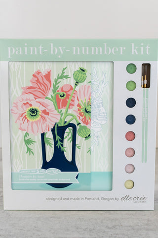 Paint By Number Kit, Poppies in a Vase