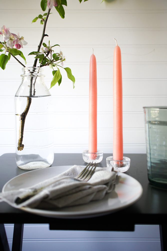 10" Pale Peach Candle, Set of 2, Unscented - Gather Goods Co - Raleigh, NC