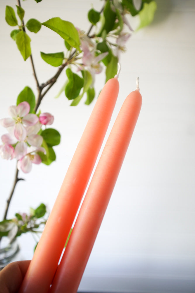 10" Pale Peach Candle, Set of 2, Unscented - Gather Goods Co - Raleigh, NC