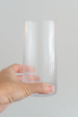 Tall Ribbed Drinking Glass