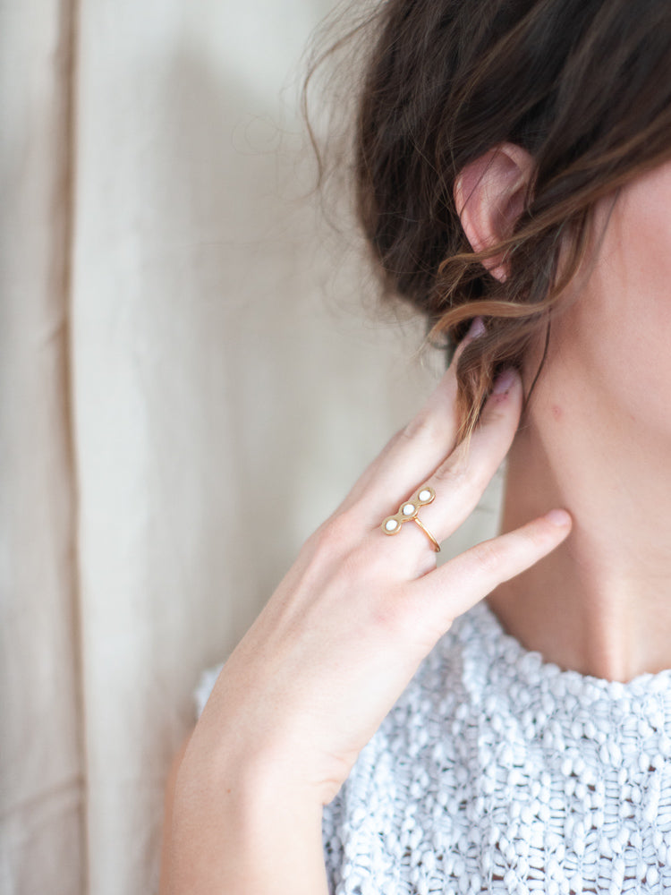 Three Opals Ring - Gather Goods Co - Raleigh, NC