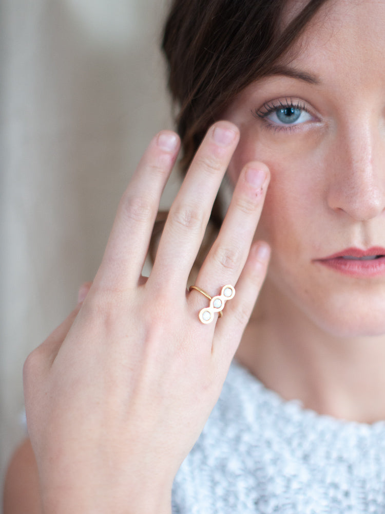 Three Opals Ring - Gather Goods Co - Raleigh, NC