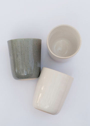 White Ceramic Tumbler - Gather Goods Co - Raleigh, NC